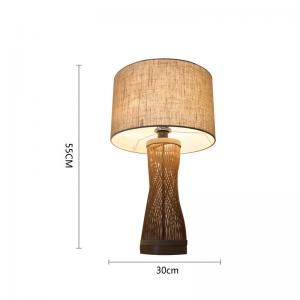 China Natural Bamboo Rattan Table Lamp Rustic Style 2700K For Hotel wholesale