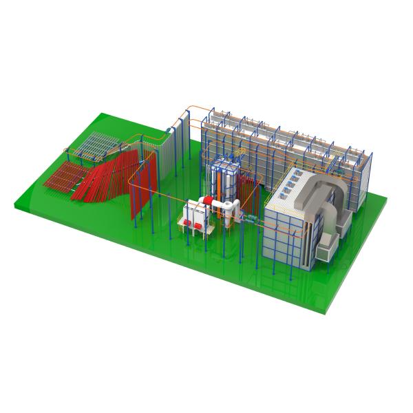 Fully Automated Aluminum Profile Vertical Powder Coating Line with Fast Curing