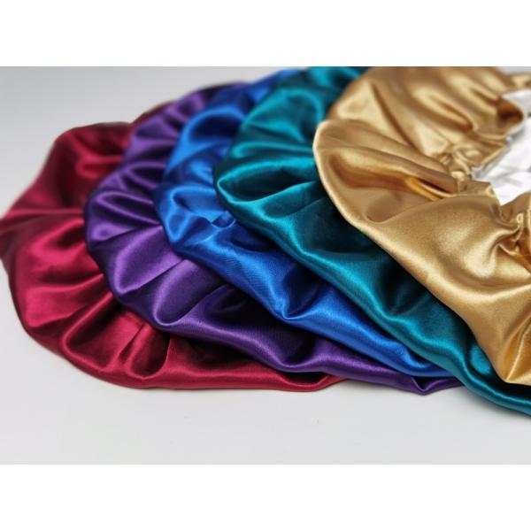 53cm Reversible Silk Sleeping Cap , Double Layer Satin Bonnet For Curly Hair