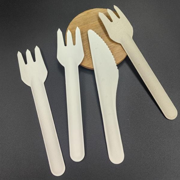 Biodegradable Compostable Paper Pulp Knife Fork Cutlery For Packing