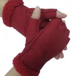 Double Face Leather Fashion Gloves , Touch Screen Cute Women'S Mitten Gloves