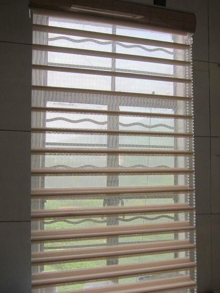 Light control Blackout Material double layer beige Horizontal Shangri-la blind and curtain customized
