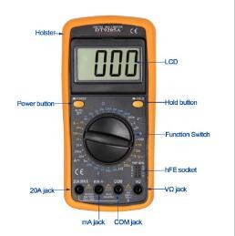 Angle Adjustable 750V Portable Digital Multimeter Tester