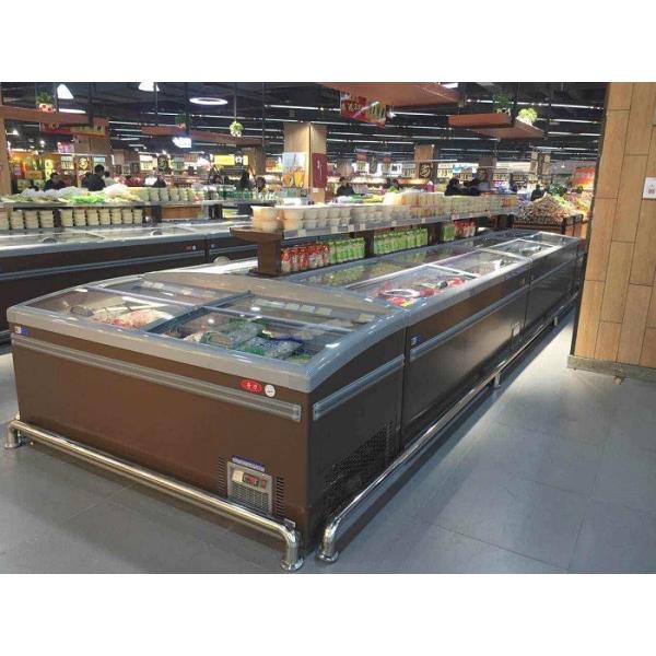 Quality R404a Glass Display Showcase - 22°C / -18°C Commercial Ice Cream Display Freezer For Shop for sale