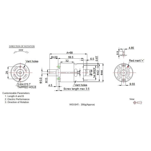 High Quality high torque carbon brush mini 12v 24v dc motor for robots