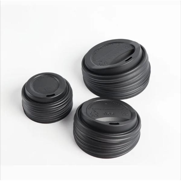 Durable Bpa Free CPLA Lid ф62mm Strawless Biodegradable White Black