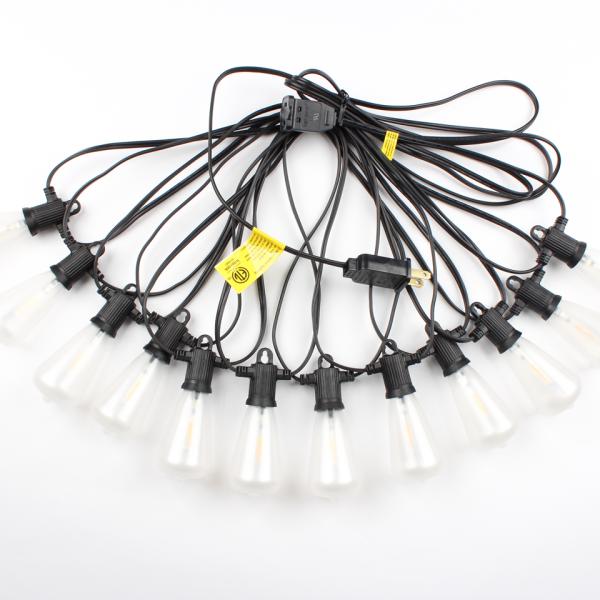 25Ft 50ft 100f ST38 String Light Clear Bulbs Fairy String Waterproof IP44 Patio String Light Outdoor New Year Wedding Decorative