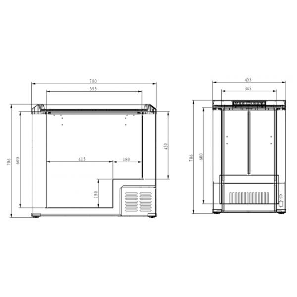 DC12V/24V Portable Fast Cooling Low Power Low Noise Car Fridge, Small Car Freezer With Handle,112L