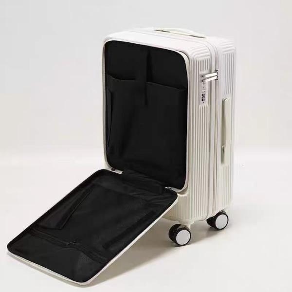 Custom Logo Accepted TSA Lock Front-opening Luggage in Aluminium Alloy Trolley for Business-Ready Travel and Unisex