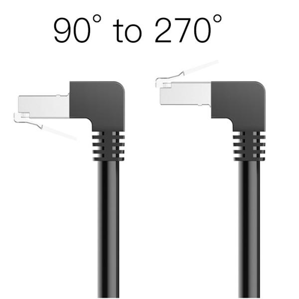 OEM Stable Cat7 Patch Cord 90 Degree To 270 Degree Upward Angled