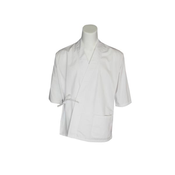 195GSM Three Quarter Sleeve Shirts White Japanese Style Wrinkle Free With Ties