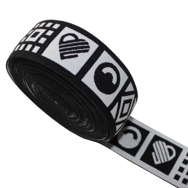 Printed 40mm Nylon Webbing Jacquard Elastic Band For Shoes Bags