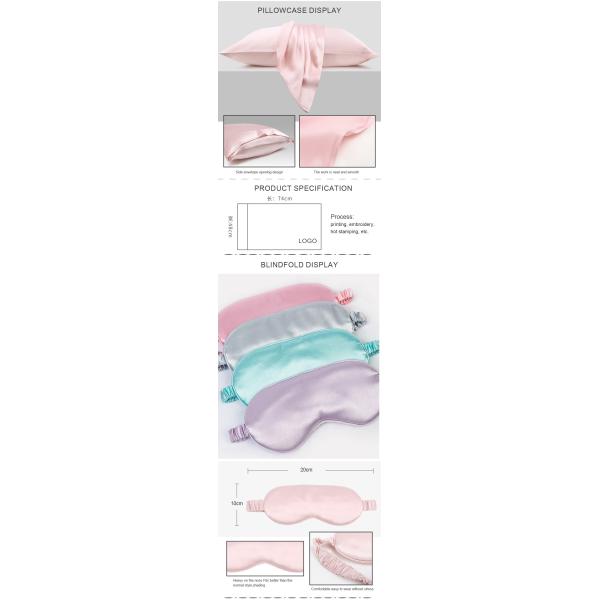 Silk Charmeuse Box Pillow Case and Satin Eyemask Set for All-Season Sleeping One Size