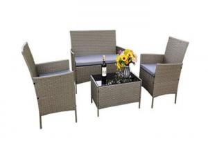 China OEM ODM 4 Piece Rattan Garden Furniture Set , Wicker Patio Table And Chairs wholesale