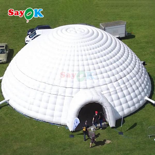 PVC Tarpaulin 12m 40ft Giant Inflatable Igloo Tent Dome For Outdoor Party Event Sports
