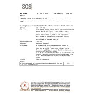 Guangzhou Yijie Packaging Materials Co., Ltd. Certifications