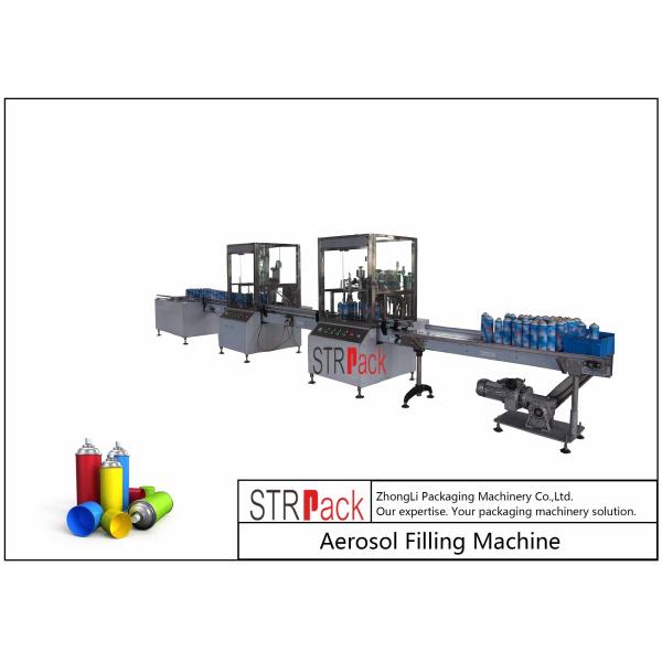 52mm-65mm Aerosol Filling Line With Aerosol Spray Filling Machine And Automatic