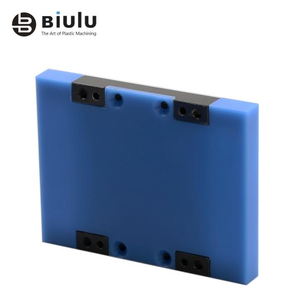 Cnc Nylon Block Material Machining , MC Nylon Blue Parts Plastic Machining