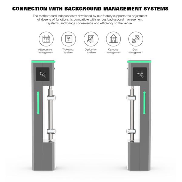 HCW Swing Turnstile Gate With Biometric Speed Barrier Double Channel For Pedestrian Access