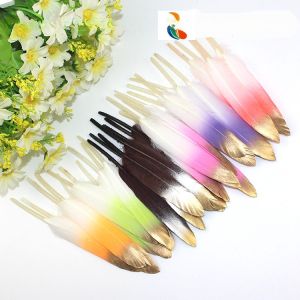 China 5-6inch Two Tones Millinery Feather , Colored Turkey Feathers For Fashionable Styles wholesale