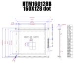 160X128 Graphic Blue LCD Display With White Backlight T6963C