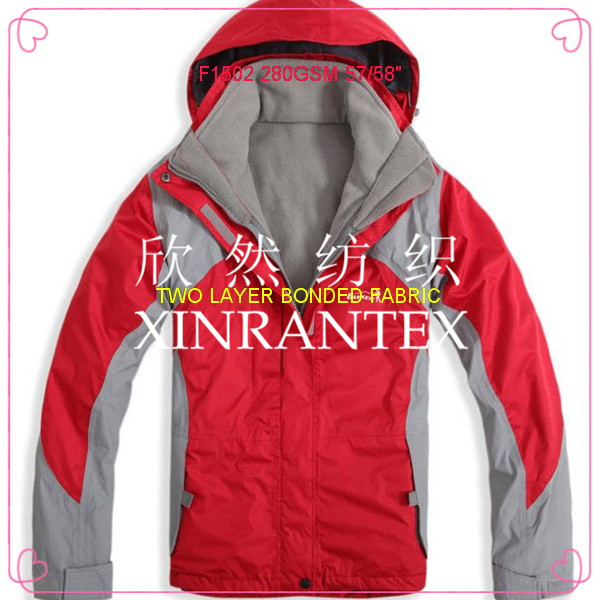 F1507-TQ1 ultrasonic embossing laminating 100% polyester termo qualiting fabric for winter heavy downcoat