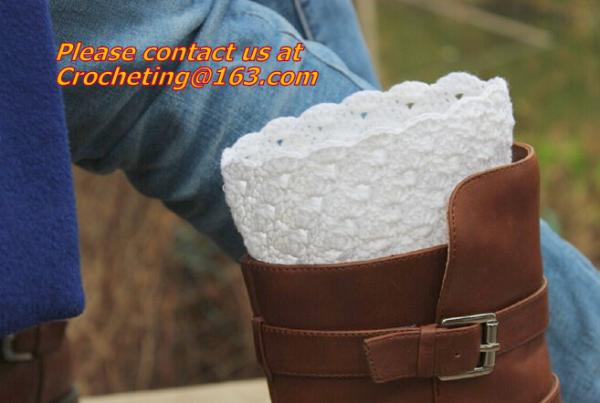 Quality Boot Cuffs Crochet Boot Toppers Womens Boot Socks Crochet Wool Ankle Warmers Legwear Multicolor Optional for sale