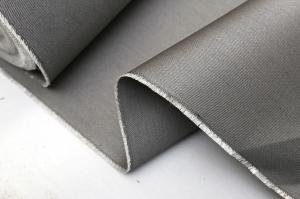 China Grey Silicone Reinforced Fiberglass Fabric Smoke And Fire Curtain Fabrics on sale