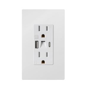 China Plastic Eletrical USB Power Socket 15A 125V With Night Light wholesale