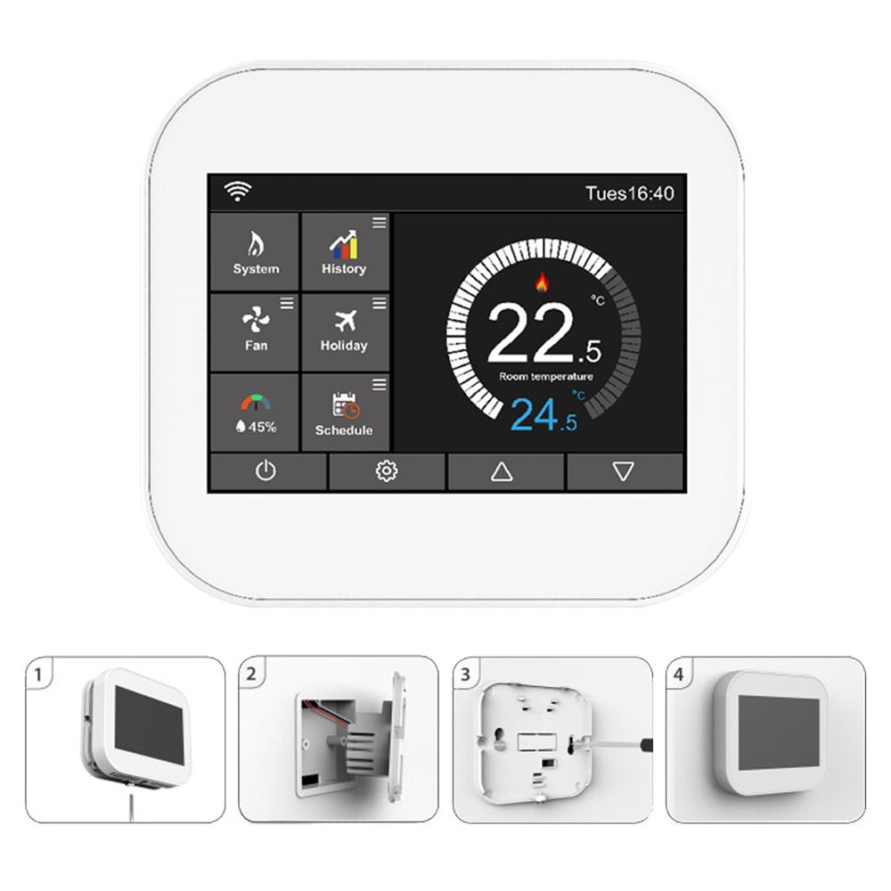 China Home Smart WiFi Thermostat: Floor Heating, Programmable, 50Hz/60Hz, Customizable wholesale