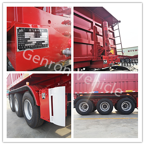 3 Axles Rear Tipper Semi Trailer transport coal, ore, construction materials and other bulk goods