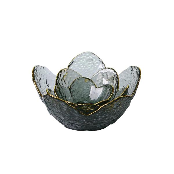 16cm Sakura Shaped Solid Colored Glass Salad Bowel, Ketchup Saucer Appetizer Plates