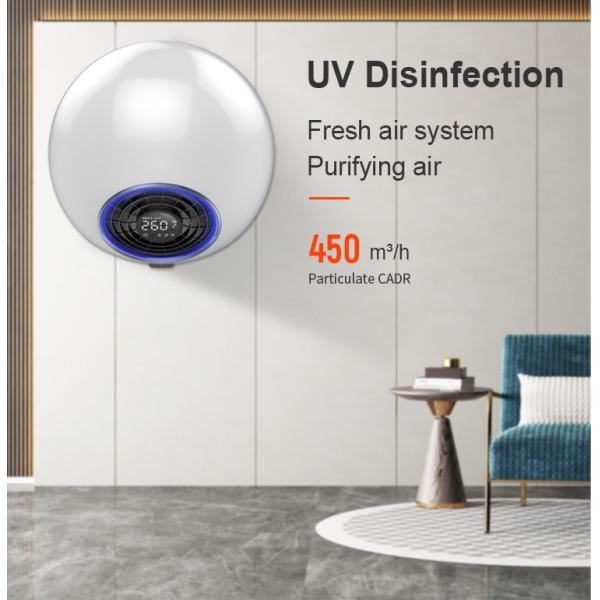 DC Motor 65dB Plasma UV Hepa Air Purifier Wall Mounted Rotating