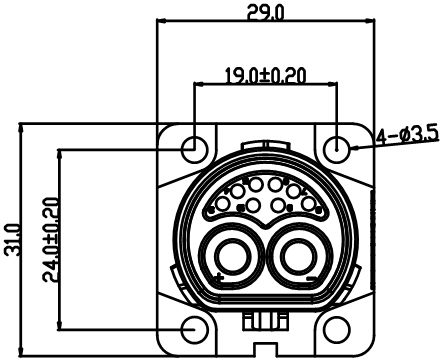 2+8 pin 120A motorcycle battery charging cable lithium battery power connector
