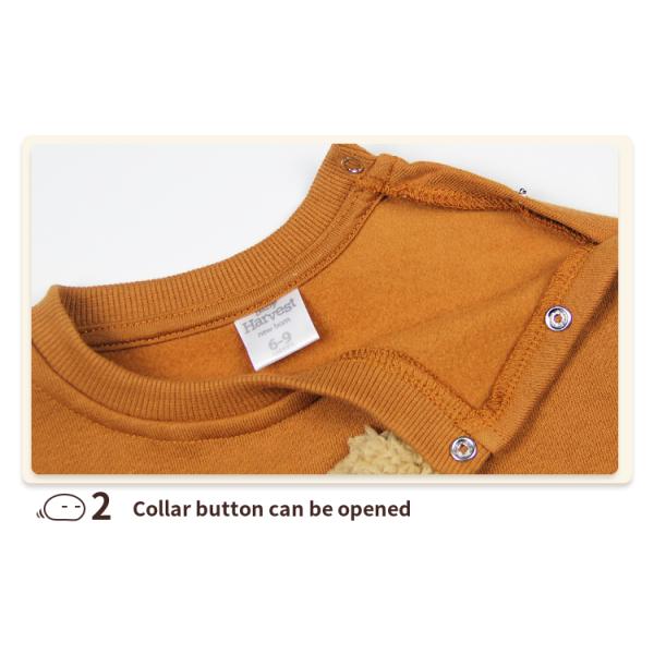 Unisex Soft Autumn Spring Baby Clothing Set with Patch Embroidery Polyester/Cotton Blend