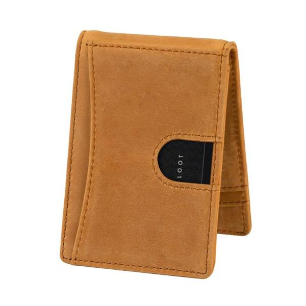 GENUINE LEATHER RFID Blocking Slim Front Pocket Mens Wallet Money Clip With ID Window