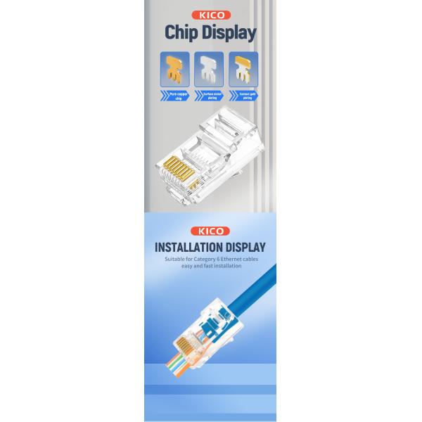 1000pcs/Pack EZ Pass Through Cat6 RJ45 Connector UTP Unshielded RJ45 8P8C Standard 23AWG Modular Plug