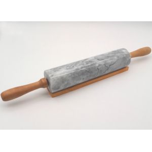 China Deluxe Marble Pastry Rolling Pin Polished With Wood Handles / Cradle wholesale