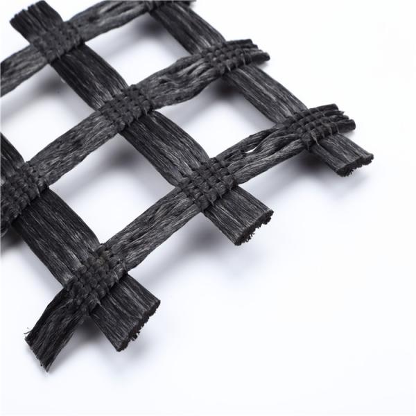 Biaxial PES Woven Coated Polyester Geogrid For Railway Foundation Reinforcement