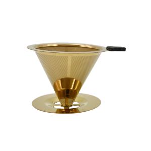 China 125mm Titanium Coated Pour Over Gold Cone Coffee Filter wholesale