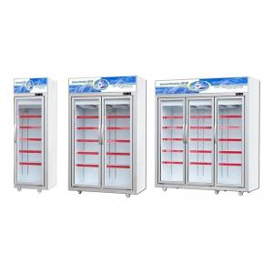 China -18~-25℃ Glass Door Upright Display Freezer With Wheels Low Noise wholesale