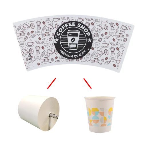 Compostable Biodegradable Paper Cup Fan Flexo Printing Paper Fan Cup Paper Raw Material