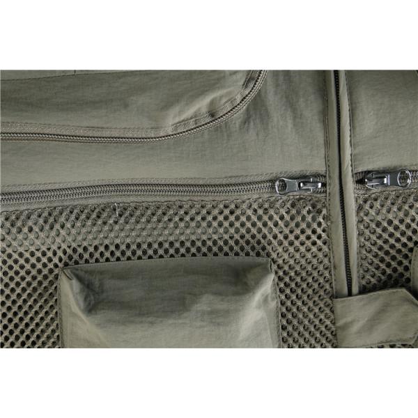 Custom Design Zip Black Utility Outdoor Workwear Journalist Multi-pocket Sleeveless Fishing Men Vest with Mesh