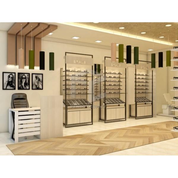 Hierarchy Optical Shop Display Cabinets Racks Display 10mm Thick Tempered Glass Loaded