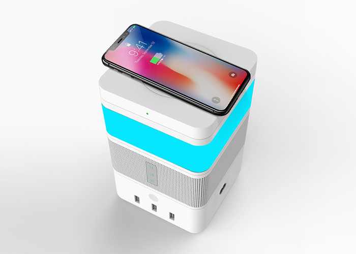 Qi Wireless Charge LED Light Bluetooth Speaker , USB Power Light Socket