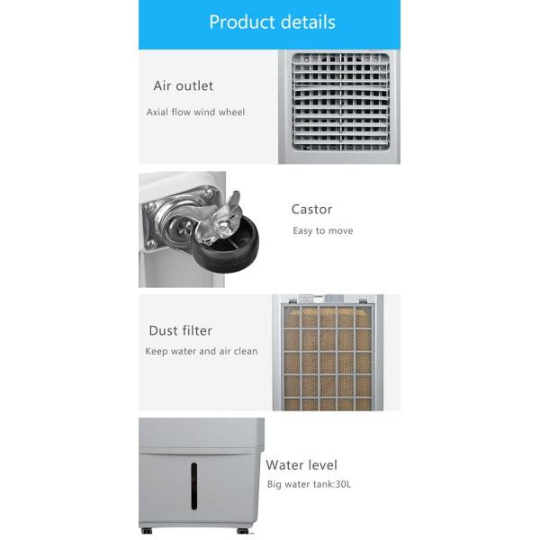 Energy Efficient Three Side Air Cooler 20m2 Applicable area Balanced running