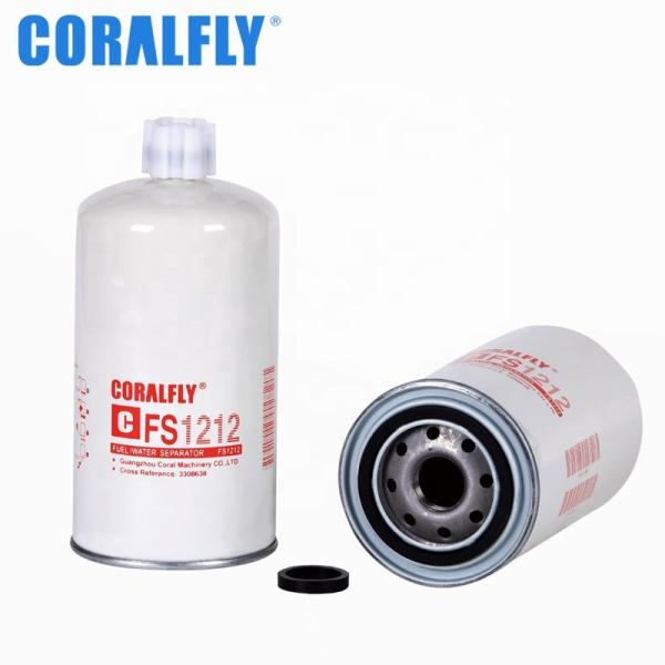 CORALFLY Cummins Engines FS1212 Fuel Water Separator Filter Spin - On With Drain Cummins 3308638