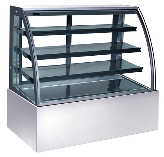 China 1200mm Fan Cooling Low Power Low Noise Natural Marble Base Three Layers Cake Display Freezer, 400L Cake Showcase wholesale