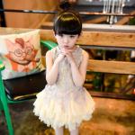 2016 Fashion Girl Party Kid's Dress Dancing Chinese Lace Dress Cute Prince Q222