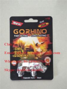 China New Design gold silver go Rhino 30k pills 3D Card With rhino toy, Male Energy Enhancer packaging rhino shape container wholesale